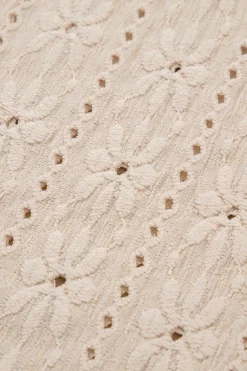 Sale Dear-Lover Floral Textured Crew Neck Tank Top Oatmeal