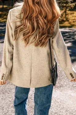 Online Dear-Lover Single Breasted Elegant Suit Jacket Oatmeal