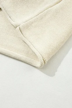 Best Dear-Lover Solid Color Cap Sleeve Knitted Sweater Oatmeal