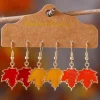 Best Dear-Lover 3 Pairs/Set Thanksgiving Maple Leaves Hook Dangle Earrings Orange