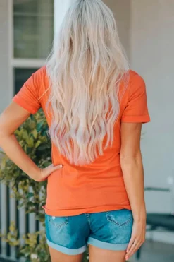 Best Dear-Lover Be The Sunshine Graphic Crewneck T Shirt Orange