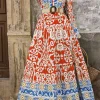 Discount Dear-Lover Boho Geometric Printed Long Sleeve Maxi Dress Orange