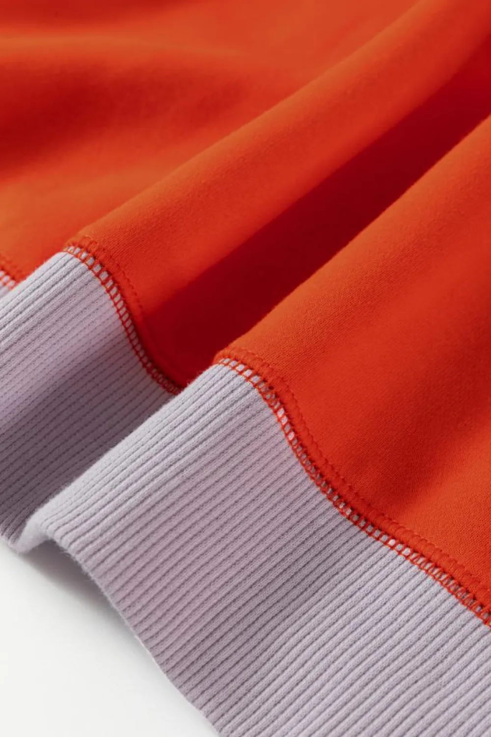 Fashion Dear-Lover Color Block Side Slits Raglan Sleeve Loose Fit Top Orange