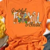 Sale Dear-Lover Grateful Thankful Blessed Turkey Graphic Thanksgiving T Shirt Orange