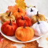 Hot Dear-Lover Halloween Thanksgiving Faux Plush Pumpkin Decorations Orange