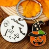 Discount Dear-Lover Halloween Witch Skull Stainless Steel Keychain Orange