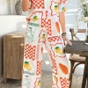 Hot Dear-Lover Lemon Pawpaw Print Half Sleeve Shirt and Pants Set Orange