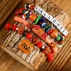 Fashion Dear-Lover 4pcs Halloween Pumpkin Bat Spider Bracelet Set Orange