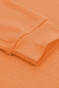 Outlet Dear-Lover Plain Crew Neck Long Sleeve Top Orange