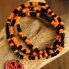 Fashion Dear-Lover Pumpkin Face Pendant Rice Beaded Halloween Necklace Orange