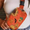 Online Dear-Lover Pumpkin Sunflower Halloween Graphic Crossbody Bag Orange