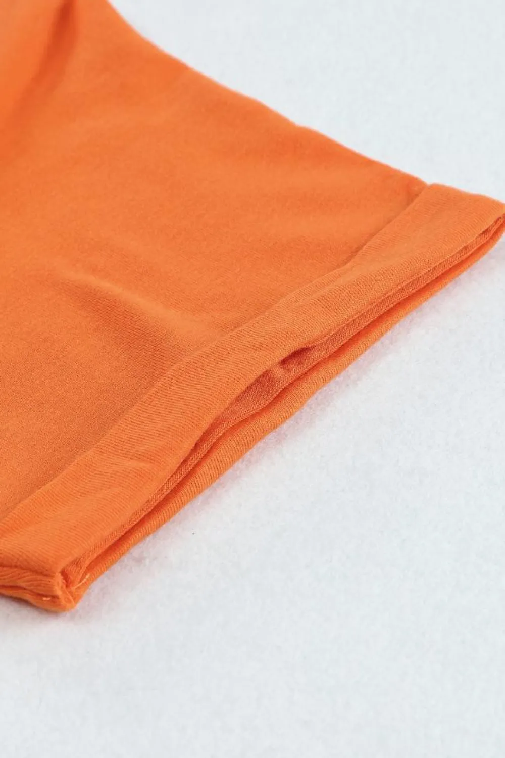 Sale Dear-Lover Solid Color Crew Neck Tee Orange