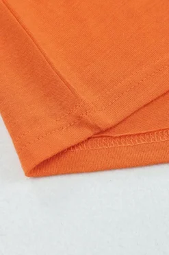 Sale Dear-Lover Solid Color Crew Neck Tee Orange