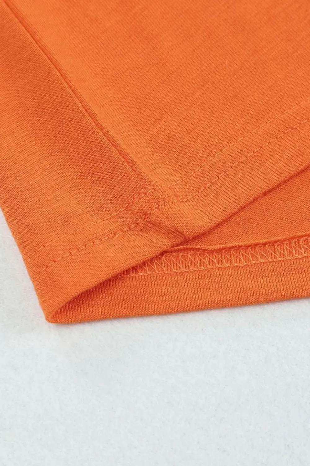 Sale Dear-Lover Solid Color Crew Neck Tee Orange