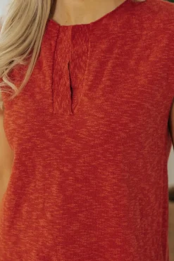 Discount Dear-Lover Solid Color Split V Neck Short Sleeve Sweater Orange