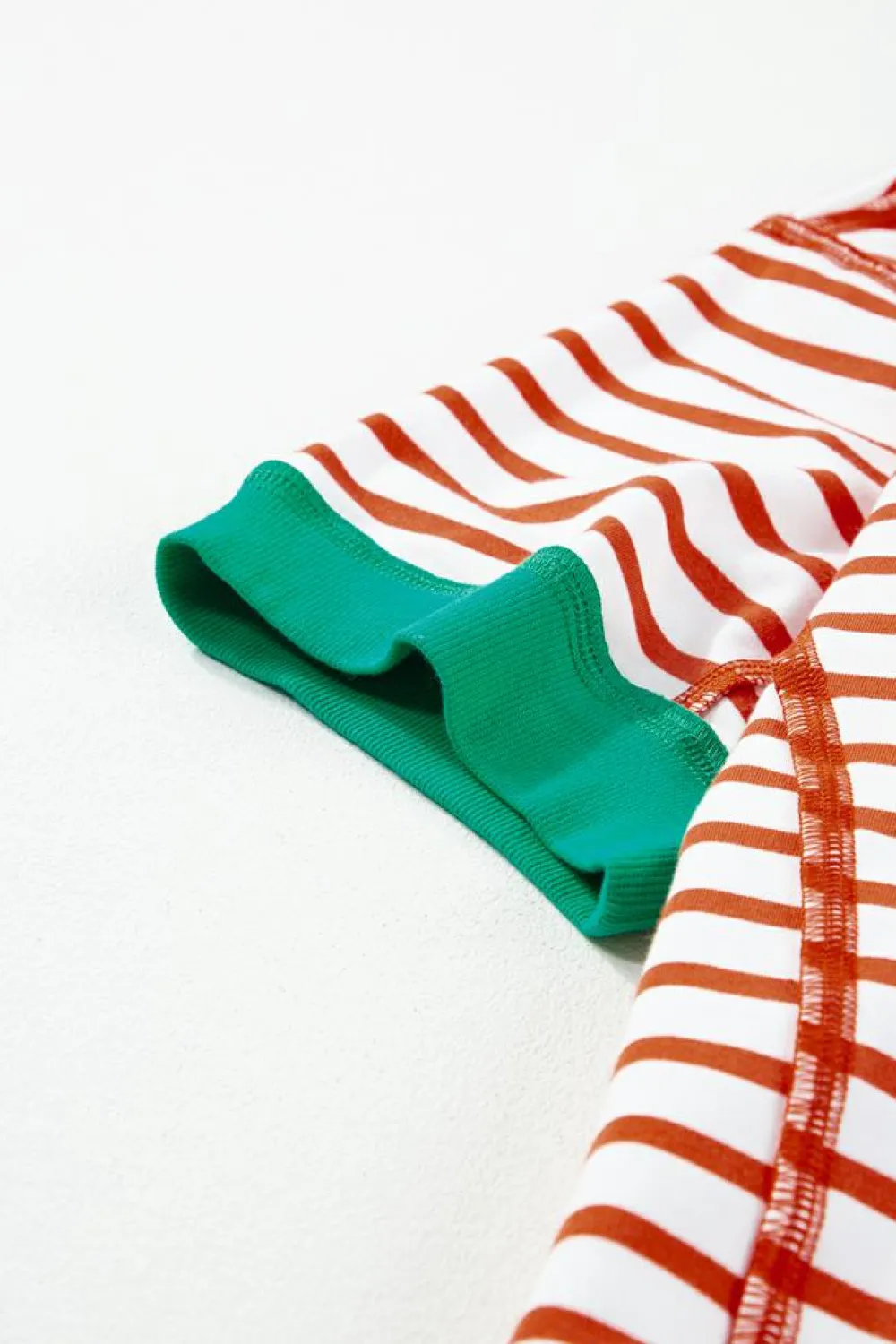 Best Dear-Lover Oversized Contrast Trim Exposed Seam High Low T Shirt Orange Stripe