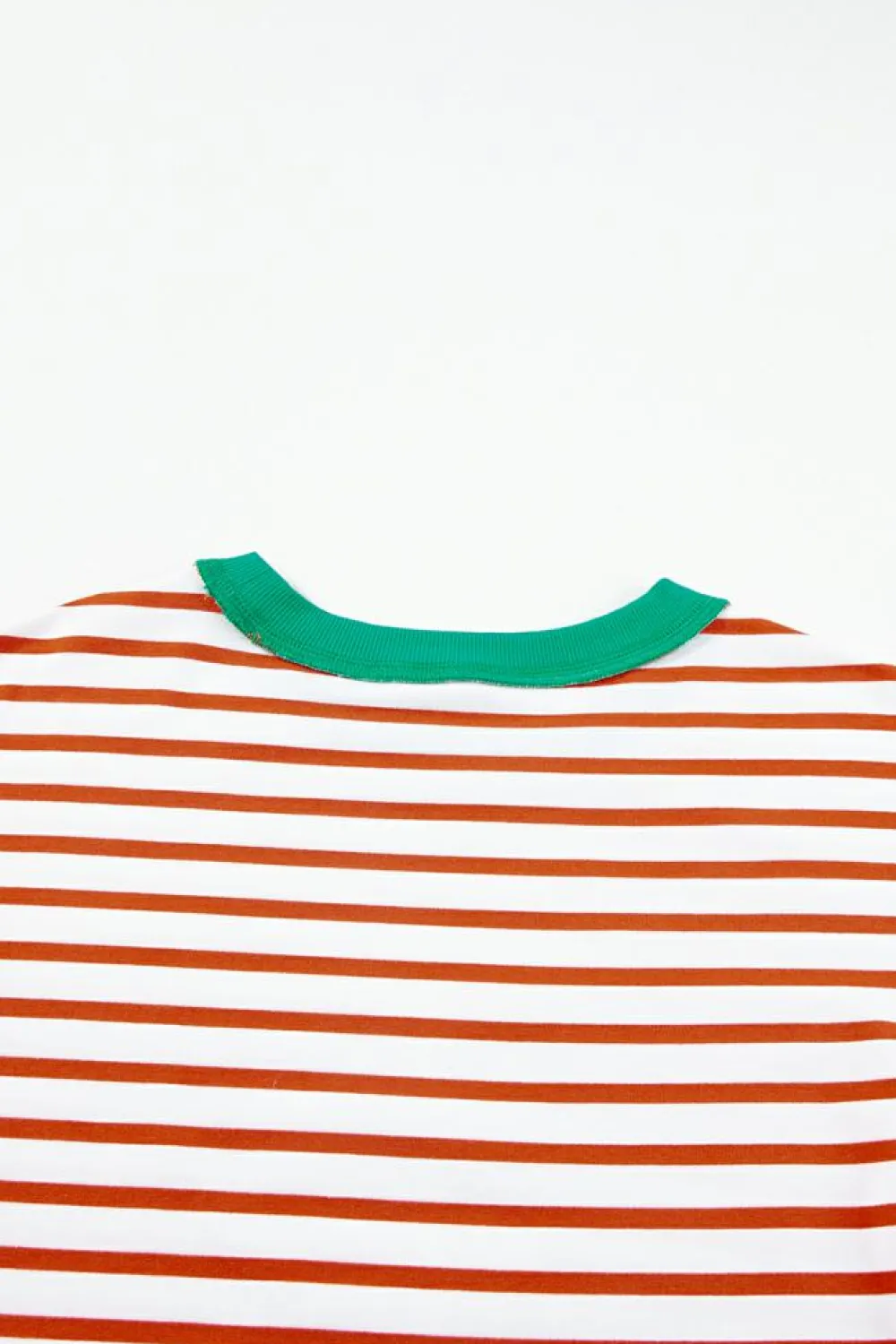 Best Dear-Lover Oversized Contrast Trim Exposed Seam High Low T Shirt Orange Stripe