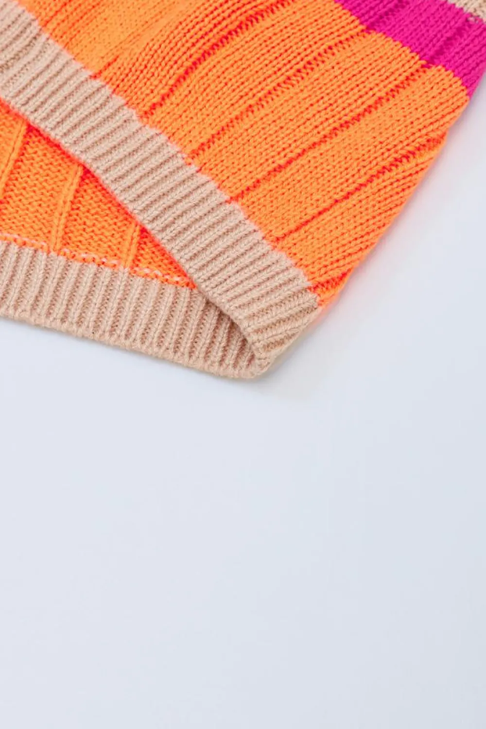 Outlet Dear-Lover Striped Colorblock Drop Shoulder Slouchy Cardigan Orange