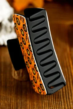 Discount Dear-Lover Trick or Treat Halloween Print Hair Clip Orange