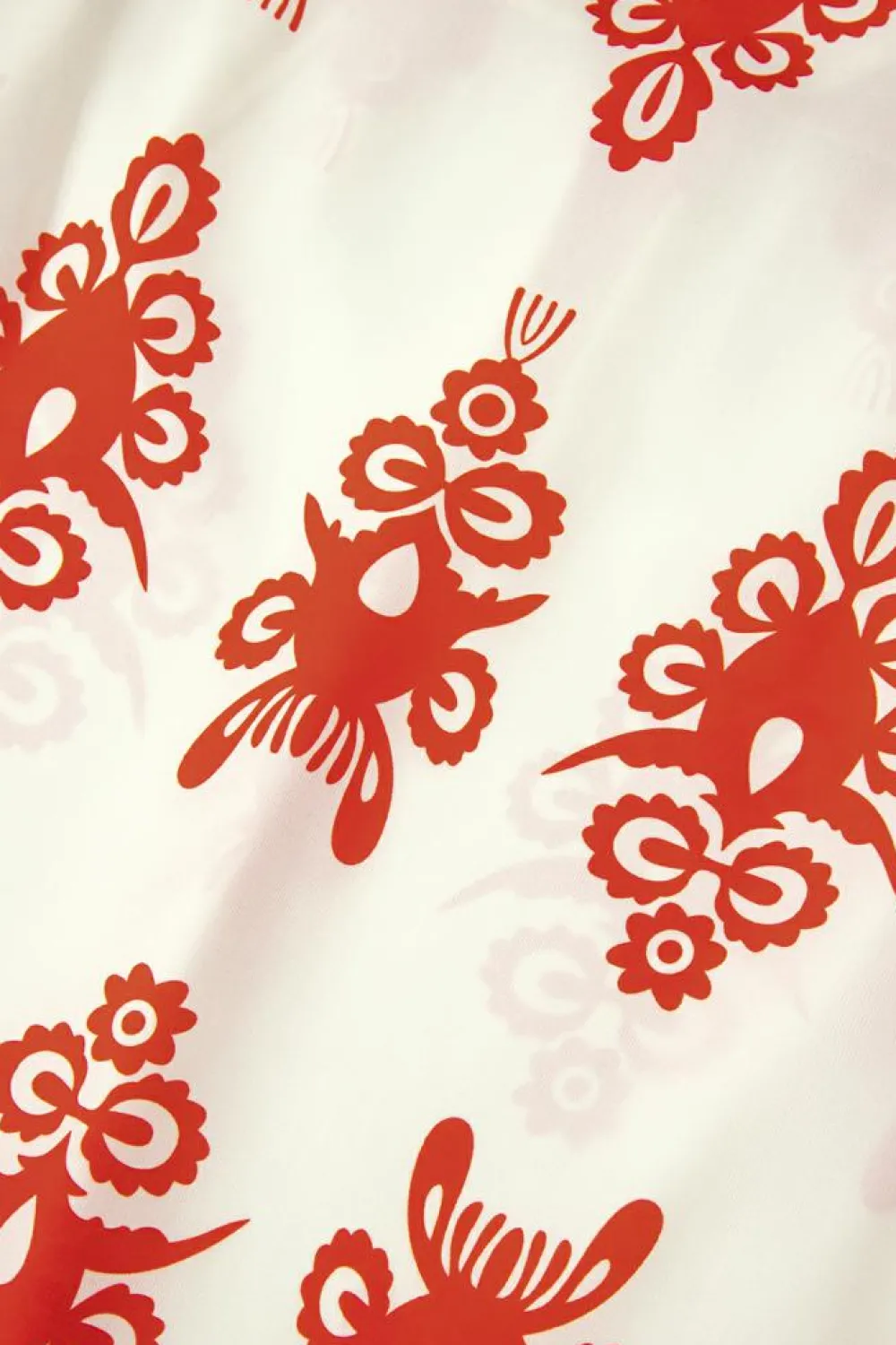 Online Dear-Lover Vintage Geometric Printed 3/4 Sleeve V Neck Blouse Orange