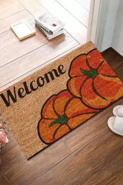 Best Dear-Lover Welcome Thanksgiving Pumpkin Graphic Ground Mat Orange