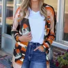 Online Dear-Lover Western Tribal Aztec Print Cardigan Orange