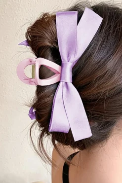 Sale Dear-Lover Bow Decor Large Hair Claw Clip Orchid Petal
