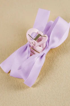 Sale Dear-Lover Bow Decor Large Hair Claw Clip Orchid Petal