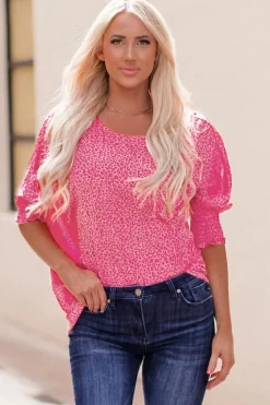 Outlet Dear-Lover Oversized Puff Sleeve Blouse Leopard