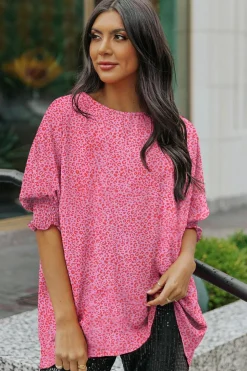 Outlet Dear-Lover Oversized Puff Sleeve Blouse Leopard