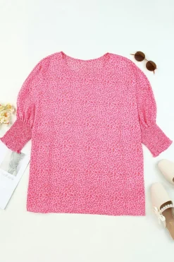 Outlet Dear-Lover Oversized Puff Sleeve Blouse Leopard