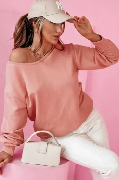 Fashion Dear-Lover Bowknot Dewback Round Neck Sweatshirt Pale Chestnut