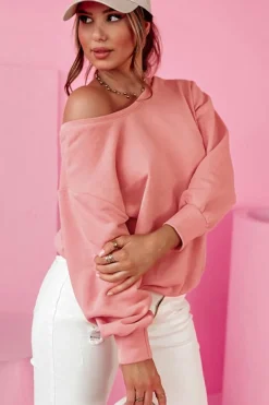 Fashion Dear-Lover Bowknot Dewback Round Neck Sweatshirt Pale Chestnut