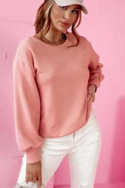 Fashion Dear-Lover Bowknot Dewback Round Neck Sweatshirt Pale Chestnut
