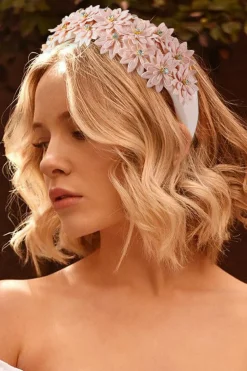 New Dear-Lover Multi Layer Flower Rhinestone Wide Headband Pale Chestnut