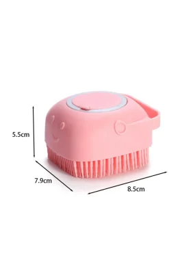 Fashion Dear-Lover Silicone Pet Washer Brush with Shampoo Dispenser Pale Chestnut