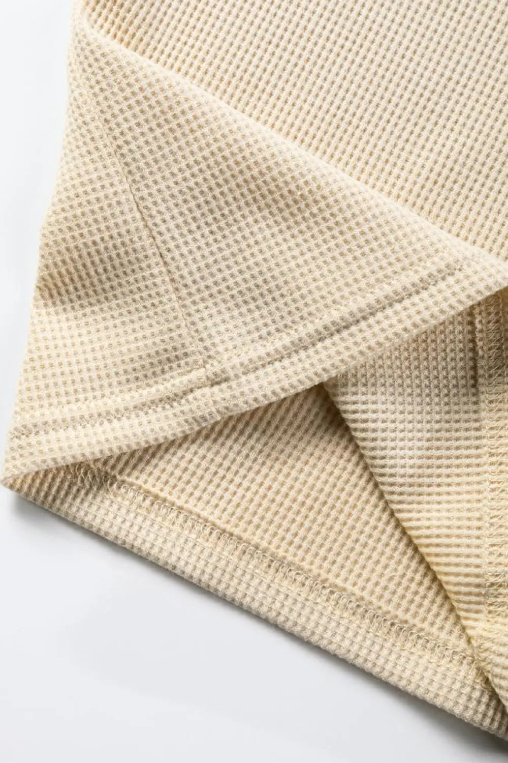 Outlet Dear-Lover Leopard Colorblock Waffle Knit Top Pale Khaki