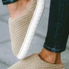 Outlet Dear-Lover Two-tone Knitted Warm Homewear Slippers Pale Khaki