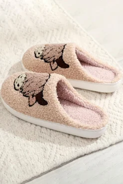 Fashion Dear-Lover Cartoon Animal Plush Slippers Parchment
