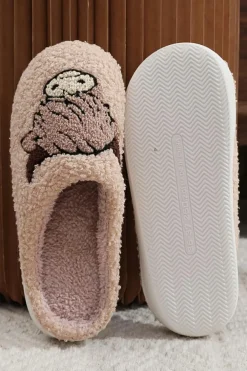 Fashion Dear-Lover Cartoon Animal Plush Slippers Parchment