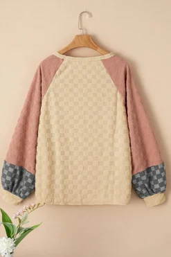 Outlet Dear-Lover Colorblock Raglan Sleeve Textured Knit Top Parchment