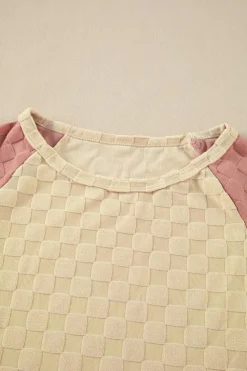 Outlet Dear-Lover Colorblock Raglan Sleeve Textured Knit Top Parchment