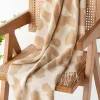 Sale Dear-Lover Cow Print Fringed Winter Large Scarf Parchment