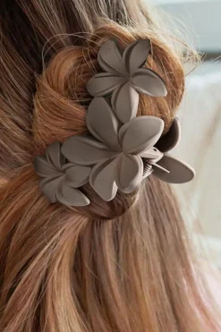 Online Dear-Lover 3D Flower Plastic Resin Hair Claw (Slight Color Variations) Parchment
