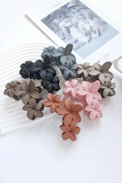 Online Dear-Lover 3D Flower Plastic Resin Hair Claw (Slight Color Variations) Parchment