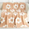 Clearance Dear-Lover Floral Printed Soft Throw Blanket 127*152cm Parchment