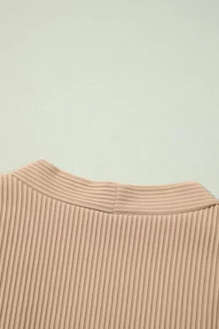 Sale Dear-Lover Lace Patchwork Ribbed Knit Open Front Duster Cardigan Parchment