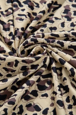 Sale Dear-Lover Leopard Print Crew Neck Sweatshirt Parchment