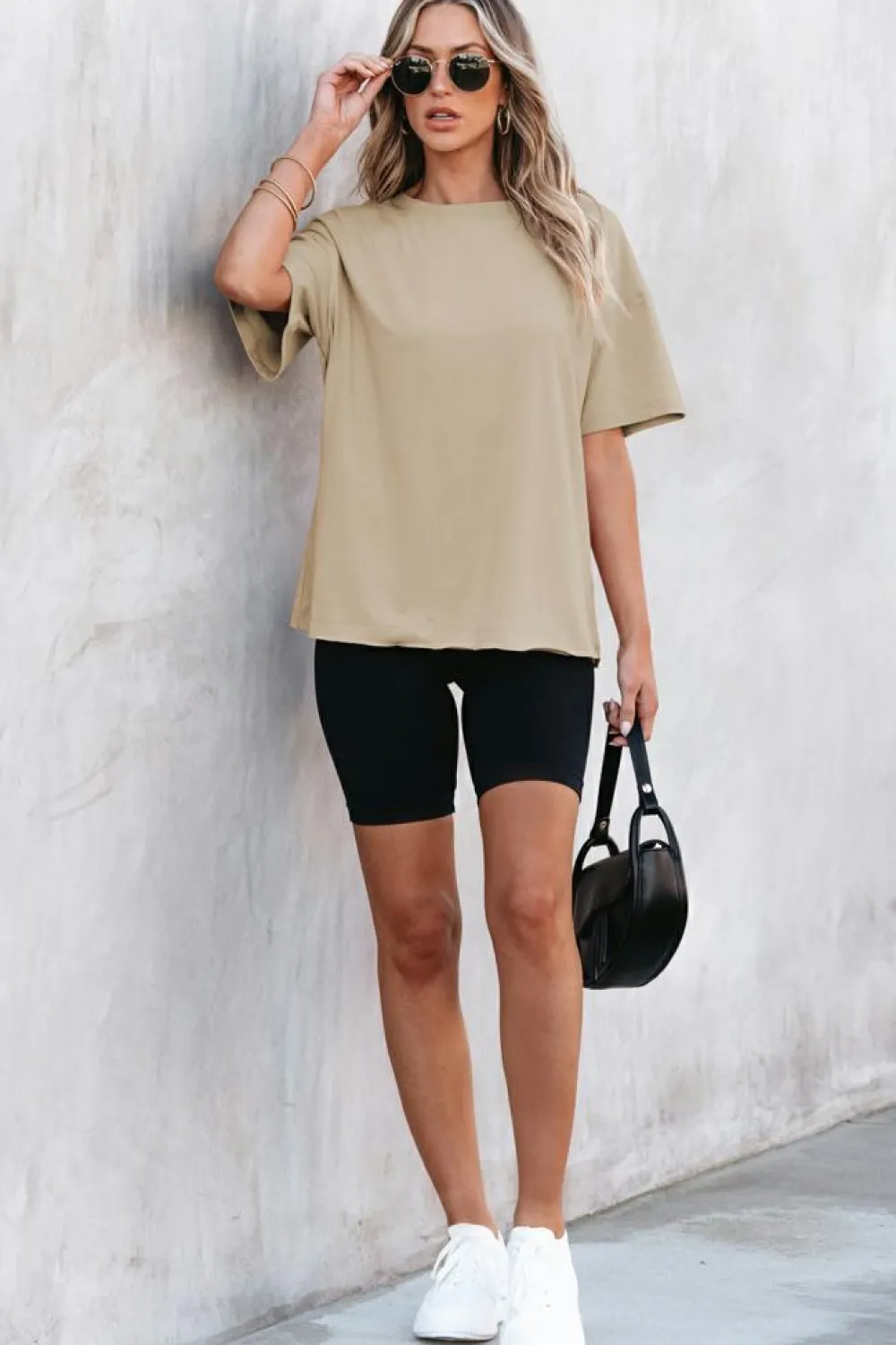 Hot Dear-Lover Raw Seam Patchwork Drop Shoulder Oversize T Shirt Parchment