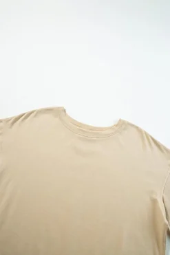 Hot Dear-Lover Raw Seam Patchwork Drop Shoulder Oversize T Shirt Parchment